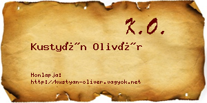 Kustyán Olivér névjegykártya