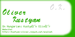 oliver kustyan business card